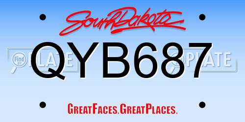 QYB687 South Dakota License Plate