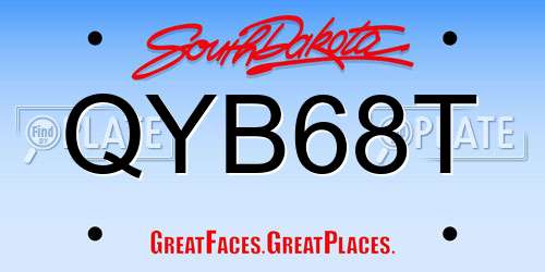 QYB68T South Dakota License Plate