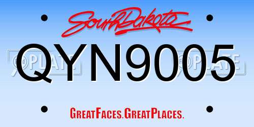 QYN9005 South Dakota License Plate