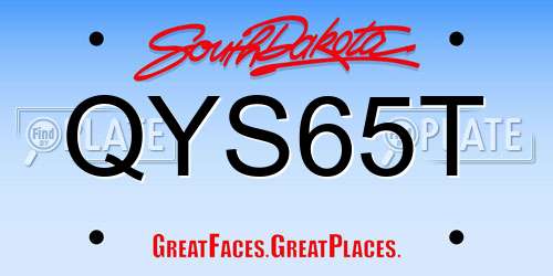 QYS65T South Dakota License Plate