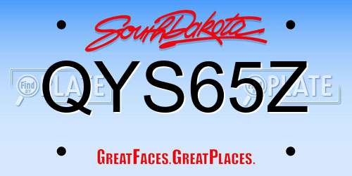 QYS65Z South Dakota License Plate