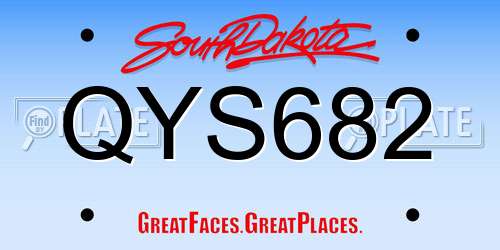 QYS682 South Dakota License Plate