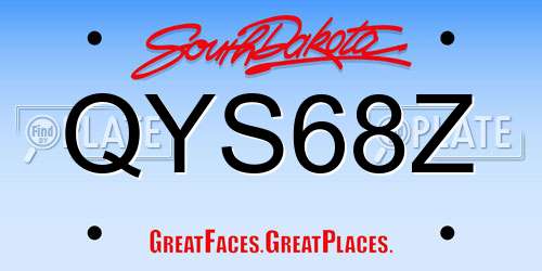 QYS68Z South Dakota License Plate