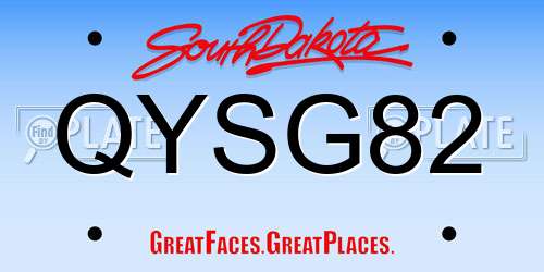QYSG82 South Dakota License Plate