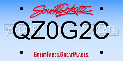 QZ0G2C South Dakota License Plate