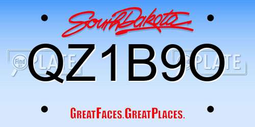 QZ1B9O South Dakota License Plate