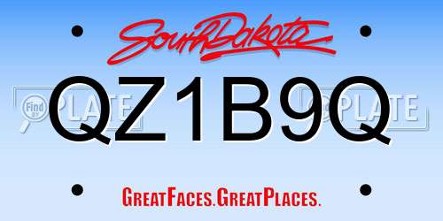 QZ1B9Q South Dakota License Plate