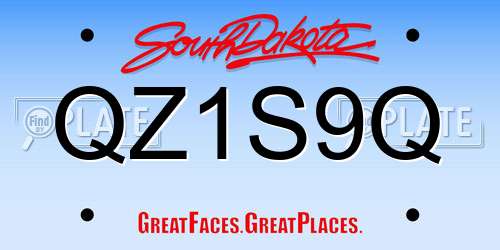 QZ1S9Q South Dakota License Plate