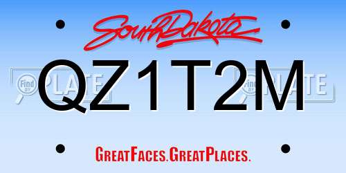 QZ1T2M South Dakota License Plate