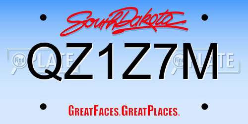 QZ1Z7M South Dakota License Plate