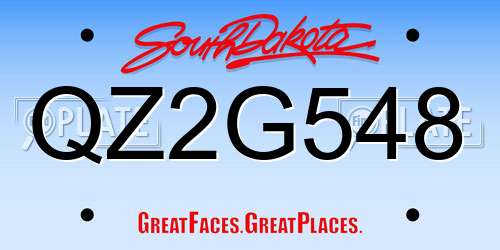 QZ2G548 South Dakota License Plate