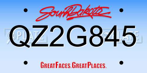 QZ2G845 South Dakota License Plate