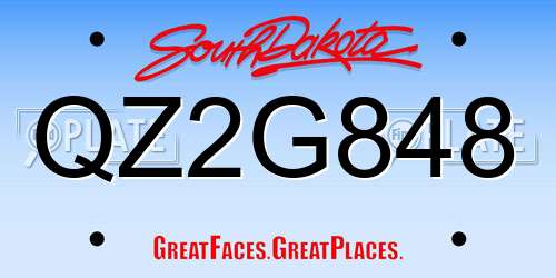 QZ2G848 South Dakota License Plate