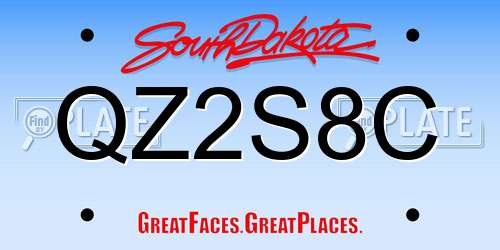QZ2S8C South Dakota License Plate