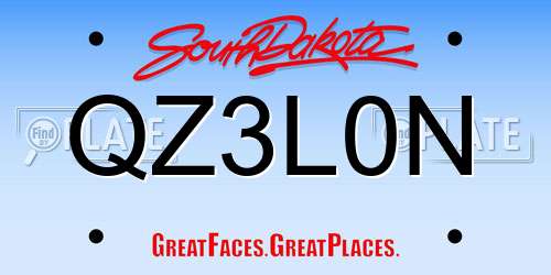 QZ3L0N South Dakota License Plate
