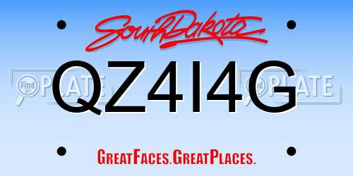 QZ4I4G South Dakota License Plate