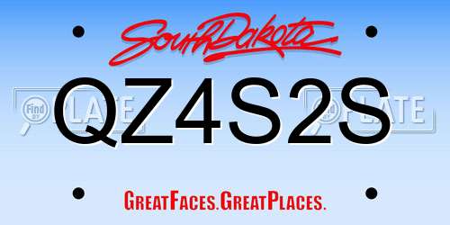 QZ4S2S South Dakota License Plate