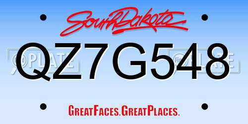 QZ7G548 South Dakota License Plate