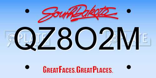 QZ8O2M South Dakota License Plate