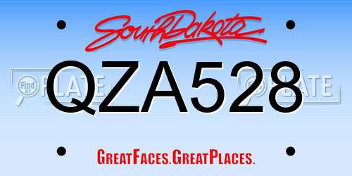 QZA528 South Dakota License Plate