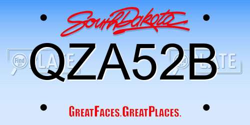 QZA52B South Dakota License Plate