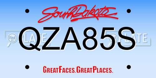 QZA85S South Dakota License Plate