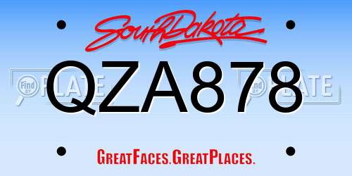 QZA878 South Dakota License Plate