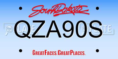 QZA90S South Dakota License Plate