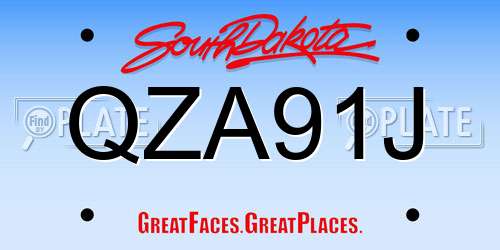 QZA91J South Dakota License Plate