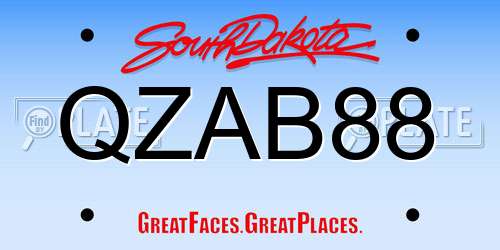 QZAB88 South Dakota License Plate