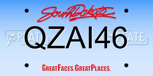 QZAI46 South Dakota License Plate