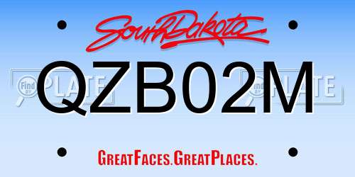 QZB02M South Dakota License Plate