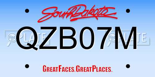 QZB07M South Dakota License Plate