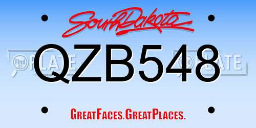 QZB548 South Dakota License Plate
