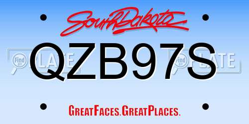 QZB97S South Dakota License Plate