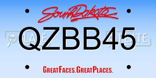 QZBB45 South Dakota License Plate