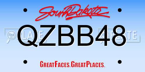 QZBB48 South Dakota License Plate