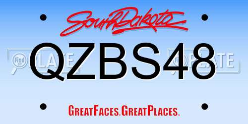 QZBS48 South Dakota License Plate