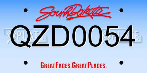 QZD0054 South Dakota License Plate