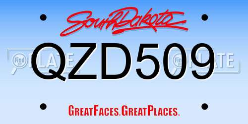 QZD509 South Dakota License Plate
