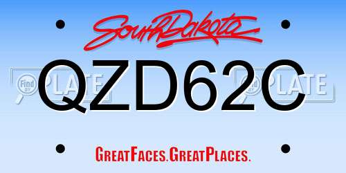 QZD62C South Dakota License Plate