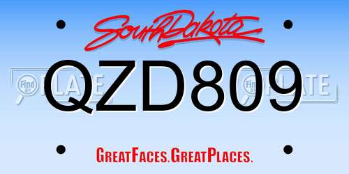 QZD809 South Dakota License Plate