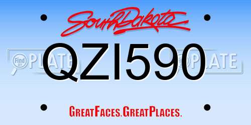 QZI590 South Dakota License Plate