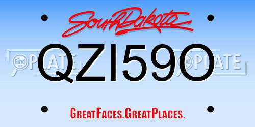 QZI59O South Dakota License Plate