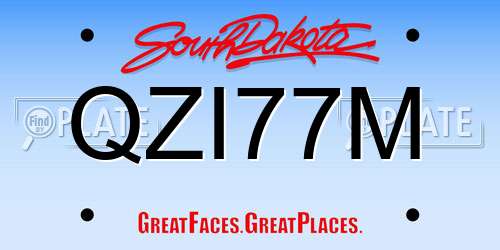 QZI77M South Dakota License Plate