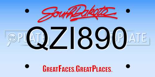 QZI890 South Dakota License Plate