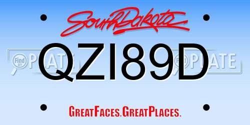 QZI89D South Dakota License Plate
