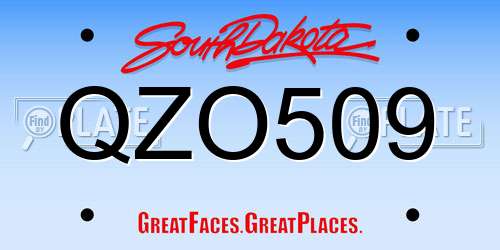 QZO509 South Dakota License Plate