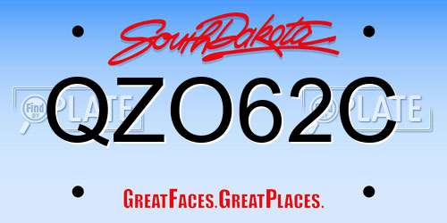 QZO62C South Dakota License Plate