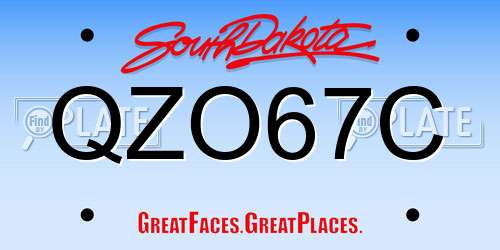 QZO67C South Dakota License Plate